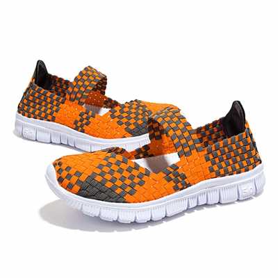 Women weave breathable casual running shoes
