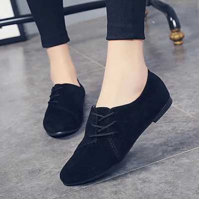 Women lace flat shoes head shoes to help low flat casual shoes