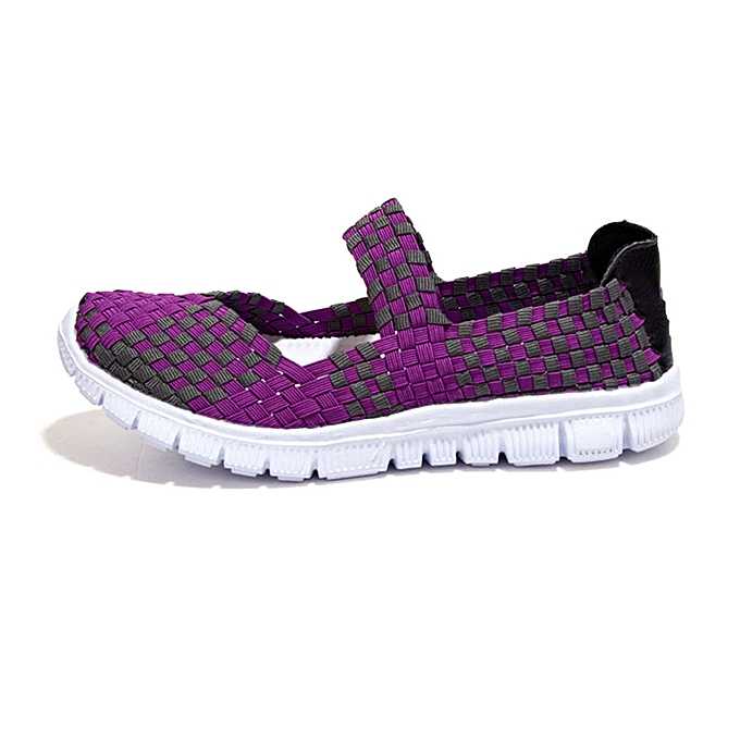 Women weave breathable casual running shoes