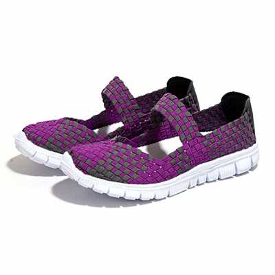 Women weave breathable casual running shoes