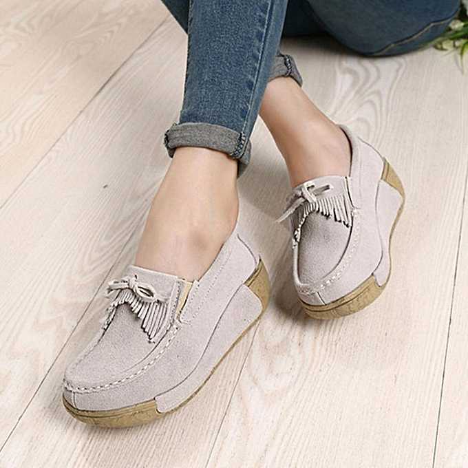 Bun female girl flat shoes slip fashion casual sports shoes breathable running shoes beige