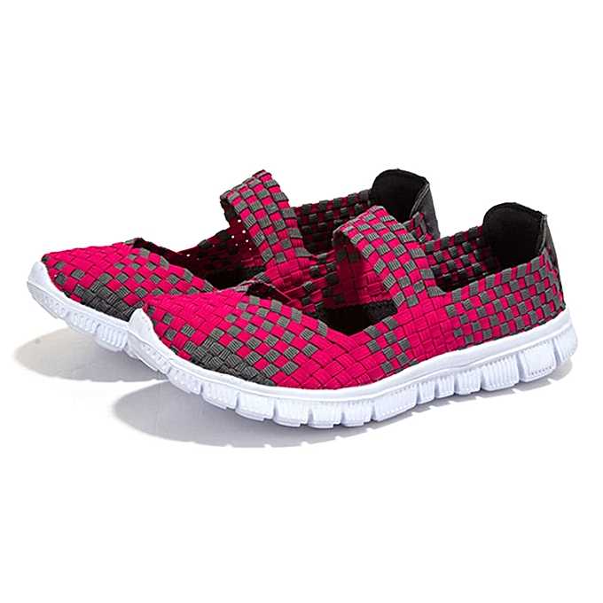 Women weave breathable casual running shoes