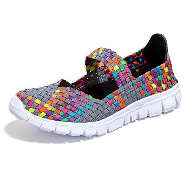 Women weave breathable casual running shoes
