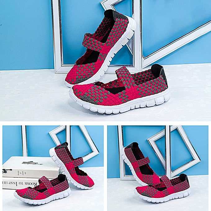 Women weave breathable casual running shoes