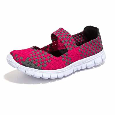 Women weave breathable casual running shoes