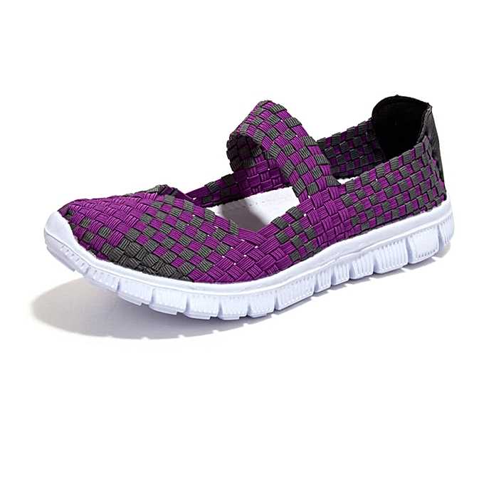 Women weave breathable casual running shoes