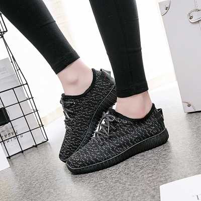 Exquisite fashion casual shoes solid color mesh sneakers