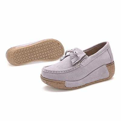 Bun female girl flat shoes slip fashion casual sports shoes breathable running shoes beige